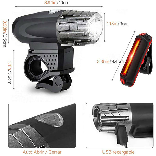 Bike Light Set, Waterproof Bicycle LED Mountain Safety Headlight Tail Light