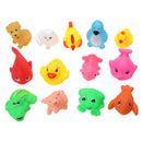 13Pcs Cute Soft Rubber Float Sqeeze Sound Baby Wash Bath Play Animals Toys
