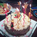 8pcs/set Long curve cake candles mix color birthday wedding party suppliesB Hn