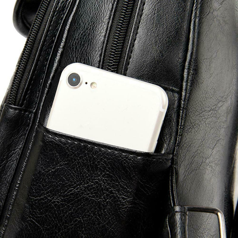 Women Plaid Leather Backpacks Casual Teen Girls School Travel Shoulder Bags