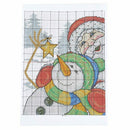 1 set Cross Stitch Santa Claus and snowman 11 CT Stamped DIY Needlework Wed W1O9