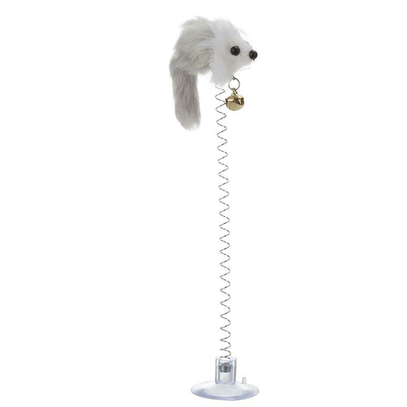 Cat Teaser Feather False Mouse Sucker Spring Cat Interactive Toys(1pc)