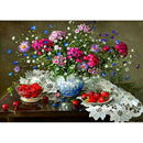 Diamond Painting Cross Stitch Rhinestone Mosaic (WLL1437 Desktop Flowers) A