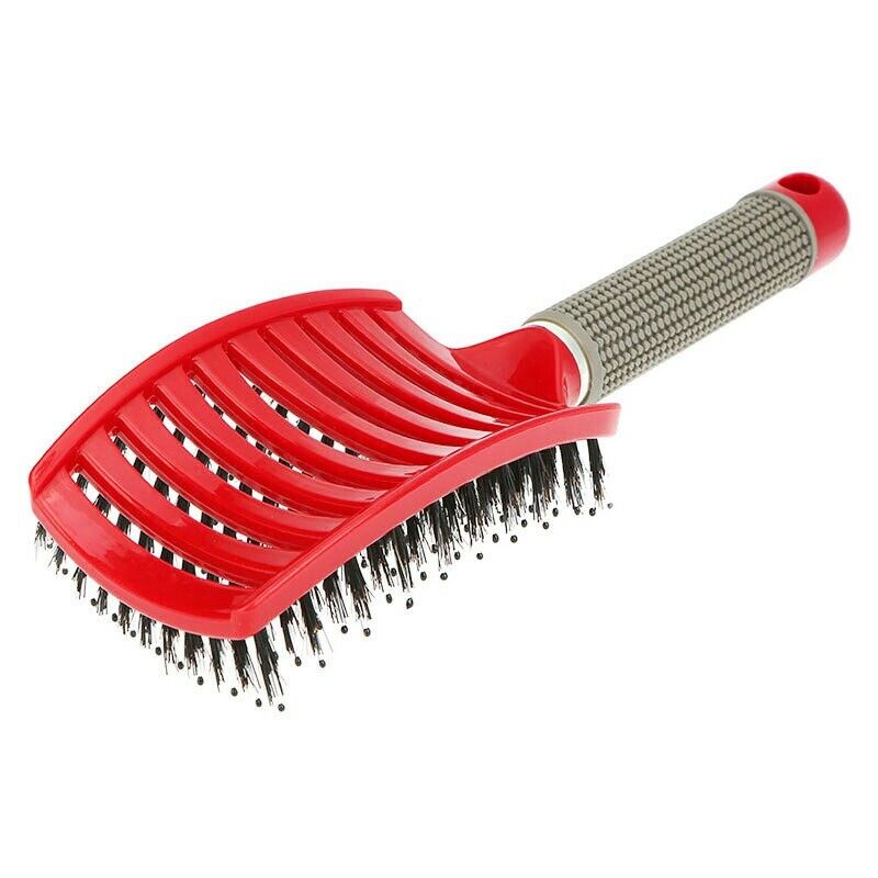 comb Hair Brush Curved Hairbrush for Thick Hair Red O5A4
