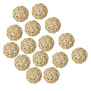 15 Pieces Natural Wood Color Wicker Rattan Ball Wedding Christening Baby Shower