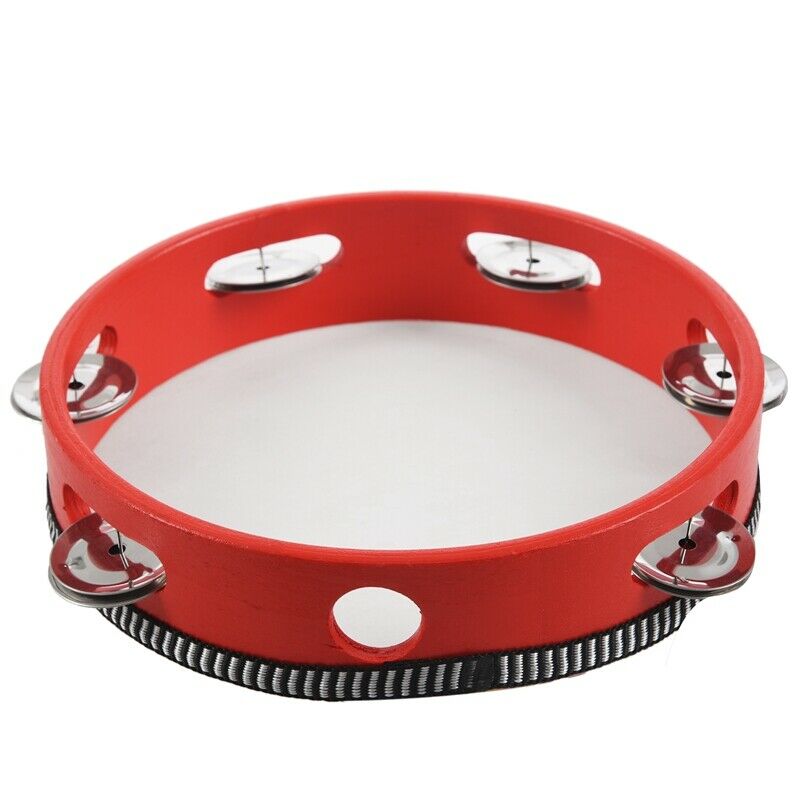 8inch Musical Tambourine Tamborine Drum Round Percussion Gift for KTV Party