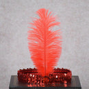 Headband Sequin Showgirl Elastic Feather Costume Headpiece Headband One siz N1C1