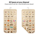 80Pockets Hanging Jewelry Organizers Storage for Holding Earring Jewelrie NT FT