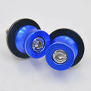 2Pcs Blue M8 8mm Swingarm Swing Arm Sliders Stand Bobbins Screws Universal
