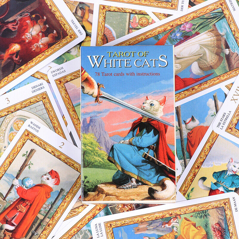 1Box Tarot Of the White Cats Playing Card Tarot Family Party Board Game 78 C Hn