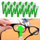 24x Mini Microfiber Spectacles Eyeglasses Cleaner Cleaning Brush Soft Green
