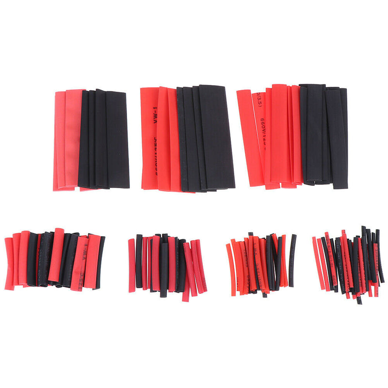 127Pcs Weatherproof heat shrink sleeving tubing tube assortment kit black gl.AU