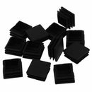 12 Pcs Plastic Ribbed Square End Caps Tube Insert Black, 45*45mm K9Q2