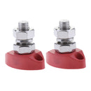 2pcs Power Single Stud 8mm - Insulated Terminal Post Stainless Steel Marine Red