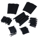 127pcs 7 Sizes 2:1 Electronic Heat Shrink Tubing Tube Sleeve Wrap Wire Black Kw
