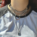 Gothic Lock Chain Multilayer Choker Necklace Sexy Collar Neck Ring Jewelry Gift