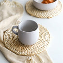 Corn Straw Braided Dining Table Mats Extra Thick Coasters Mat Natural Handm