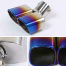 2.5inch Car Exhaust Muffler Tip Dual Square Outlet Silencer Tail Pipe Steel E6Q2