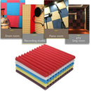 4X(30X30X2.5Cm Soundproof Sponge,12 Slots Acoustic Foam Panel Stop AbsorptiH5T3)