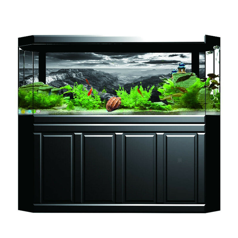 Aquarium Background Poster Fish Tank Wallpaper Decor Mountain  122x46cm