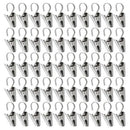 50 PCS Stainless Steel Curtain Clips with Hook for Curtain Photos Home Deco Z1A7