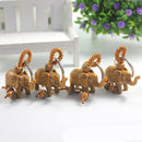 Handmade UNIQUE Lucky Elephant Carving Wooden Pendant Keychain Key Ring Gift