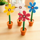 6Pcs Creative Sunflower Ballpoint Pen Cute Flower Pot Modeling Beautiful De