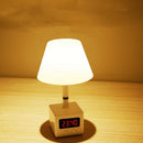 LED Remote Control Desk Lamp USB Charging with Clock Hair White Light Table