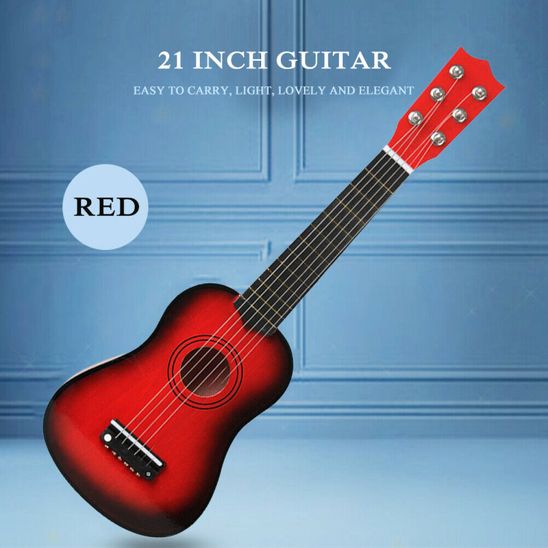 21 inch Portable Mini Guitar Wood 6 Strings Ukulele Children Learning Toys