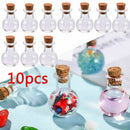 10x Small Bottle Tiny Clear Empty Wishing Glass  Vial With Cork Stopper H=3cm