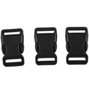 Plastic Backpack Quick Release Buckle 20mm Width 3 Pcs Black
