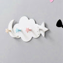 Wall Mounted Key Holder Creative Star Moon Cloud Shape Nail Free 4 Hooks Ba M5I5