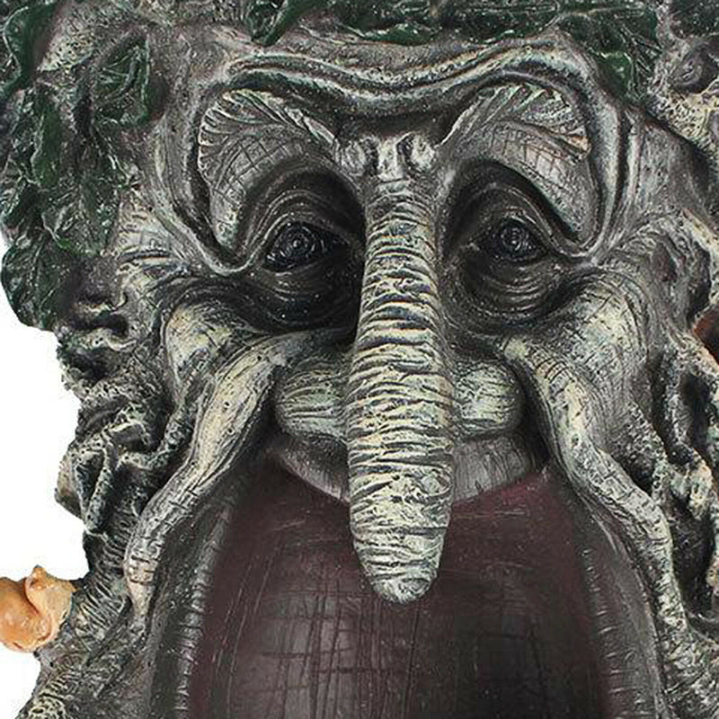 Tree Face Wild Bird Feeder Big MouthWhimsical Sculpture Outdoor Decor Statue