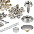 Stainless Steel Snap Fastener Canvas Screw Press Iron 62pcs Set Kit Stud Boat
