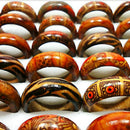 Leopard Pattern 25Pcs/lot Wooden Finger Rings For Women Men Mixed Size Wholesale