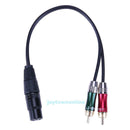 3 Pin XLR Female to 2 RCA Male Cable Audio Adapter Cable Metal Connector New