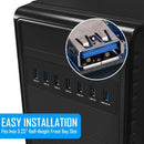 7 Port USB 3.0 Hub 5Gbs 5.25inch CD-ROM Drive Bay CD ROM Front Panel for Co