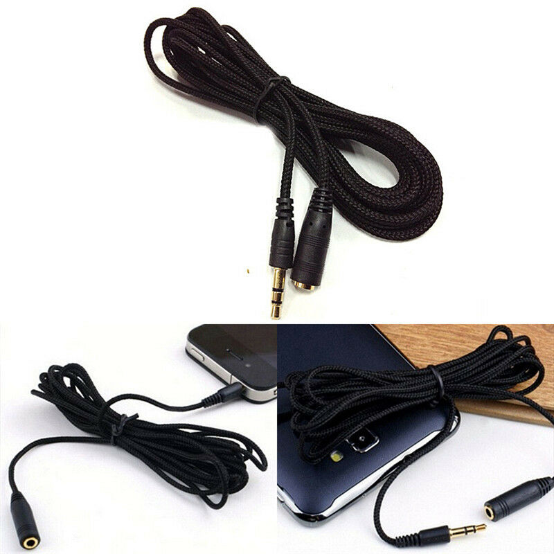 5M 16ft 3.5mm Stereo Audio Aux Headphone Cable Extension Cord Male to FemaleP TO