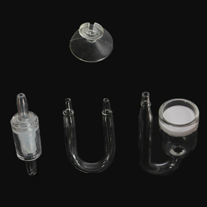 Aquarium Tank Spiral CO2 Diffuser Glass U Shaped Tube Bubble Suctio Counter S6E3