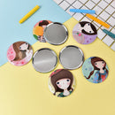 Mini Girl Series Mirror Portable Makeup Mirror Small Pocket Travel One Sided JR