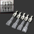 100x 6.3mm Crimp Terminal Female Spade Connector With Plastic Case Durable LAV