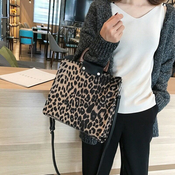 Leopard Women Handbags Big Capacity Pu Leather Females Handbags Fashion Leo J4J8