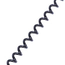 Key ring plastic spiral, flexible, with metal keyring, black