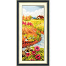 Stamped Cross Stitch Kit, Needle Thread Sewing Kits with Cross Stitch,