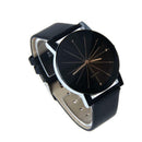 Luxury Men Watch Unisex Black Dial Stainless Steel Round Quartz Wrist Watches