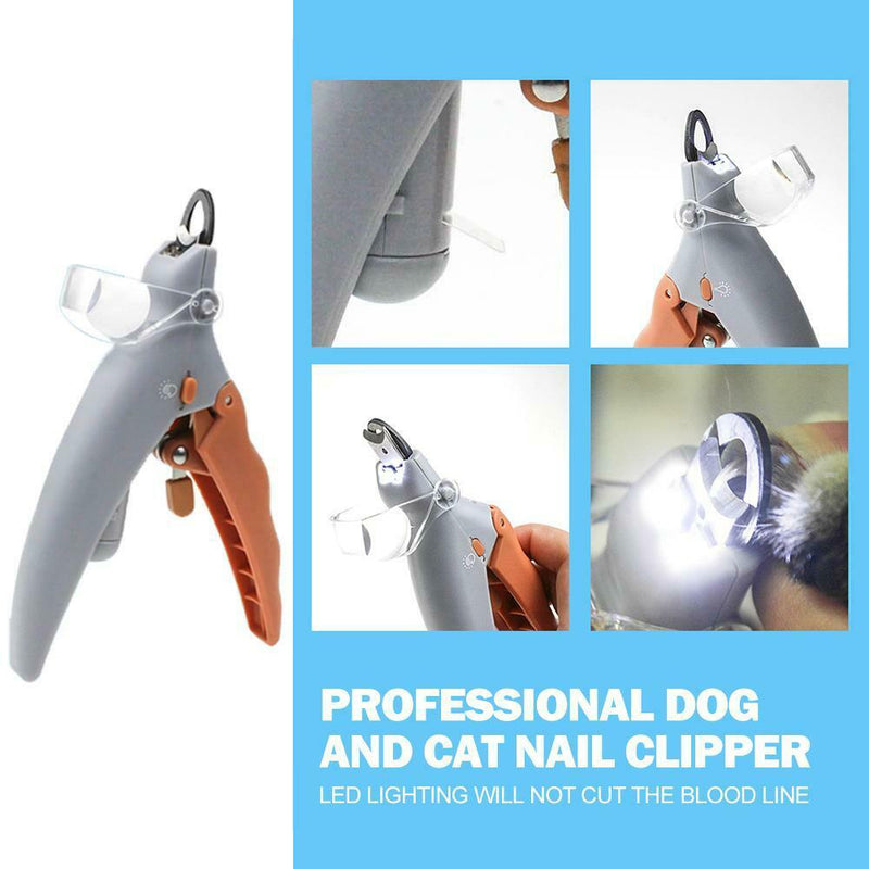Professional Pet Cutter Dog Cat Nail Clipper Beauty Scissors LED Lighting