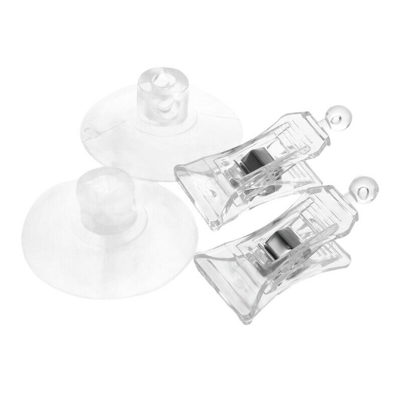 5X(2 PCS 47mm Clear Plastic Wall Suction Cup Clip Clamp D3P7)