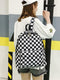 Plaid Pattern Backpacks Canvas Shoulder Bag Anti-theft Pack for Men and Women