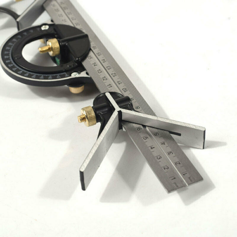 Square Angle Metric Ruler Combination Steel Woodworking Adjustable Level G UFD