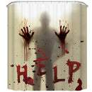 Halloween Shower Curtain Liner Window Curtains Horror Bloody Hands Bathroom Y5H5